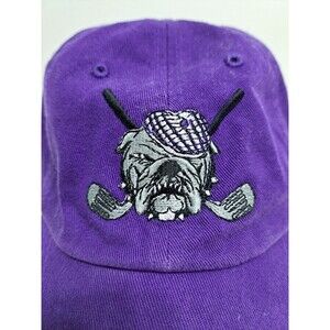 Bulldog Golf Hat Cap Adjustable Purple Sports